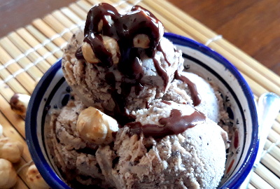 hazelnut and dark chocolate gelato