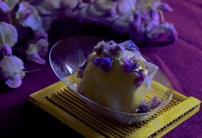 pear sorbet with wisteria
